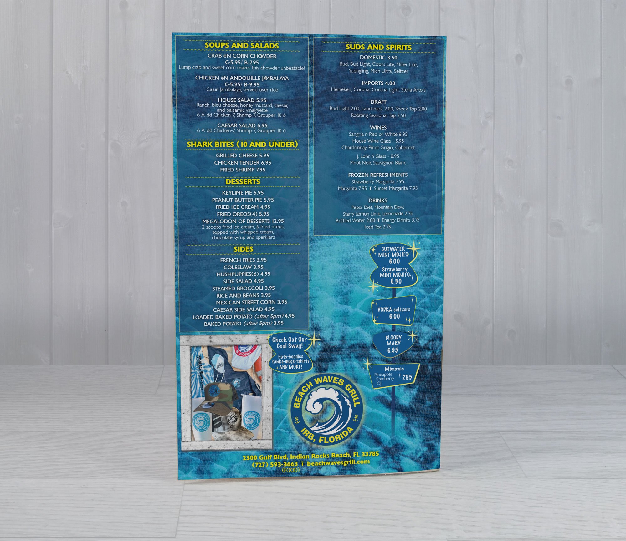 Waterproof Menu design